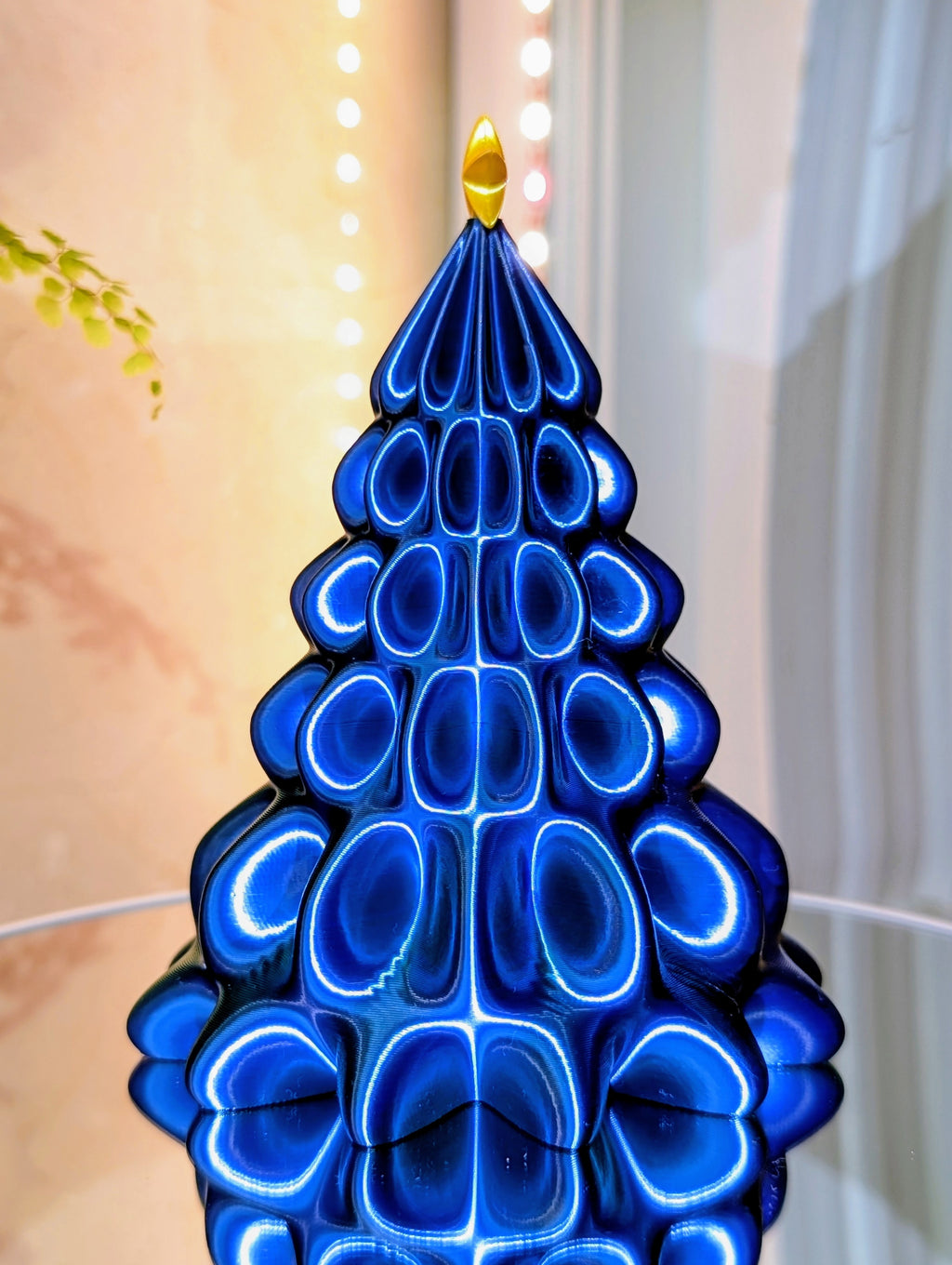 Shiny Desktop Christmas Tree, Blue Green Ombre, Holiday Decor