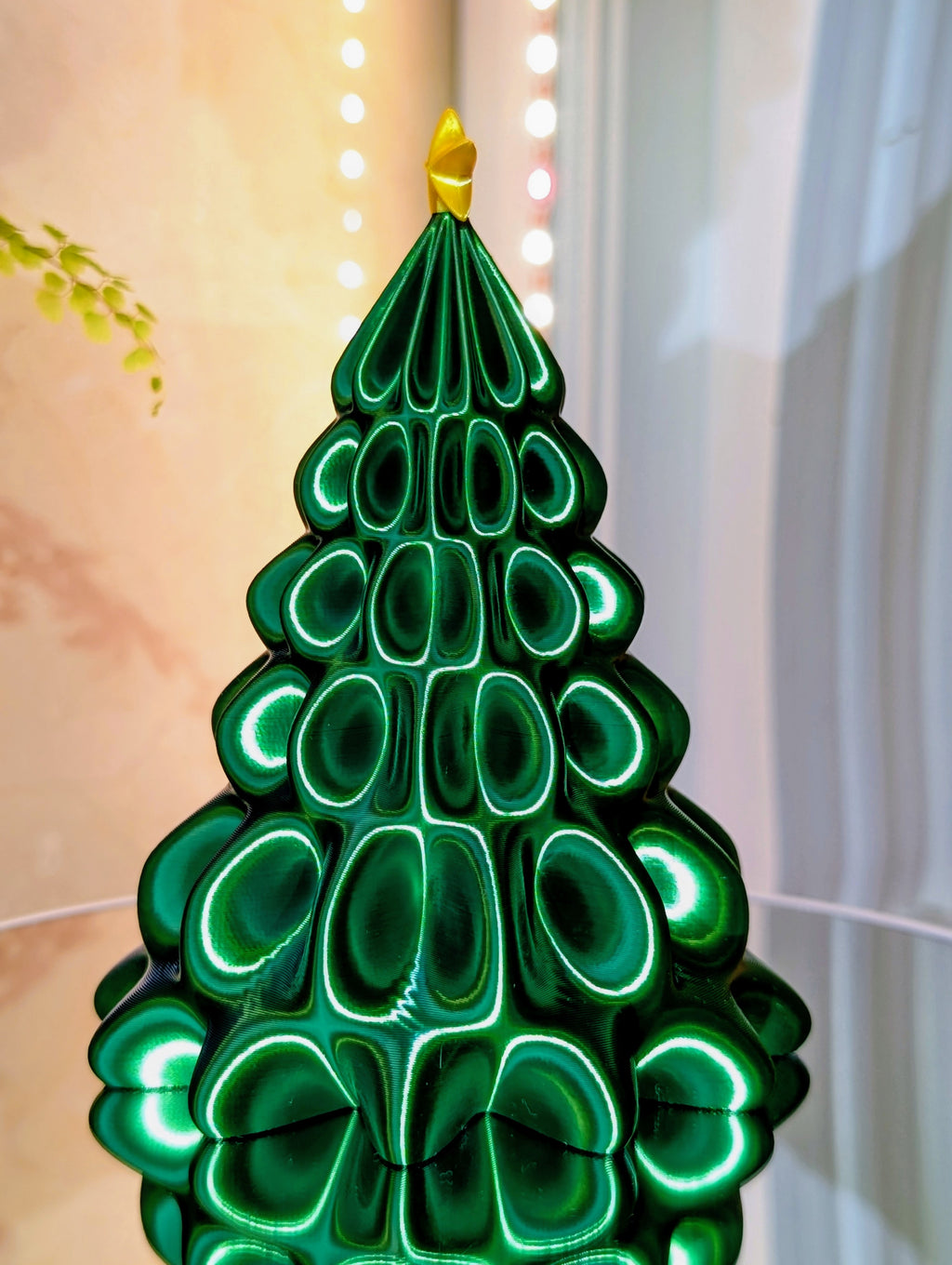 Shiny Desktop Christmas Tree, Blue Green Ombre, Holiday Decor
