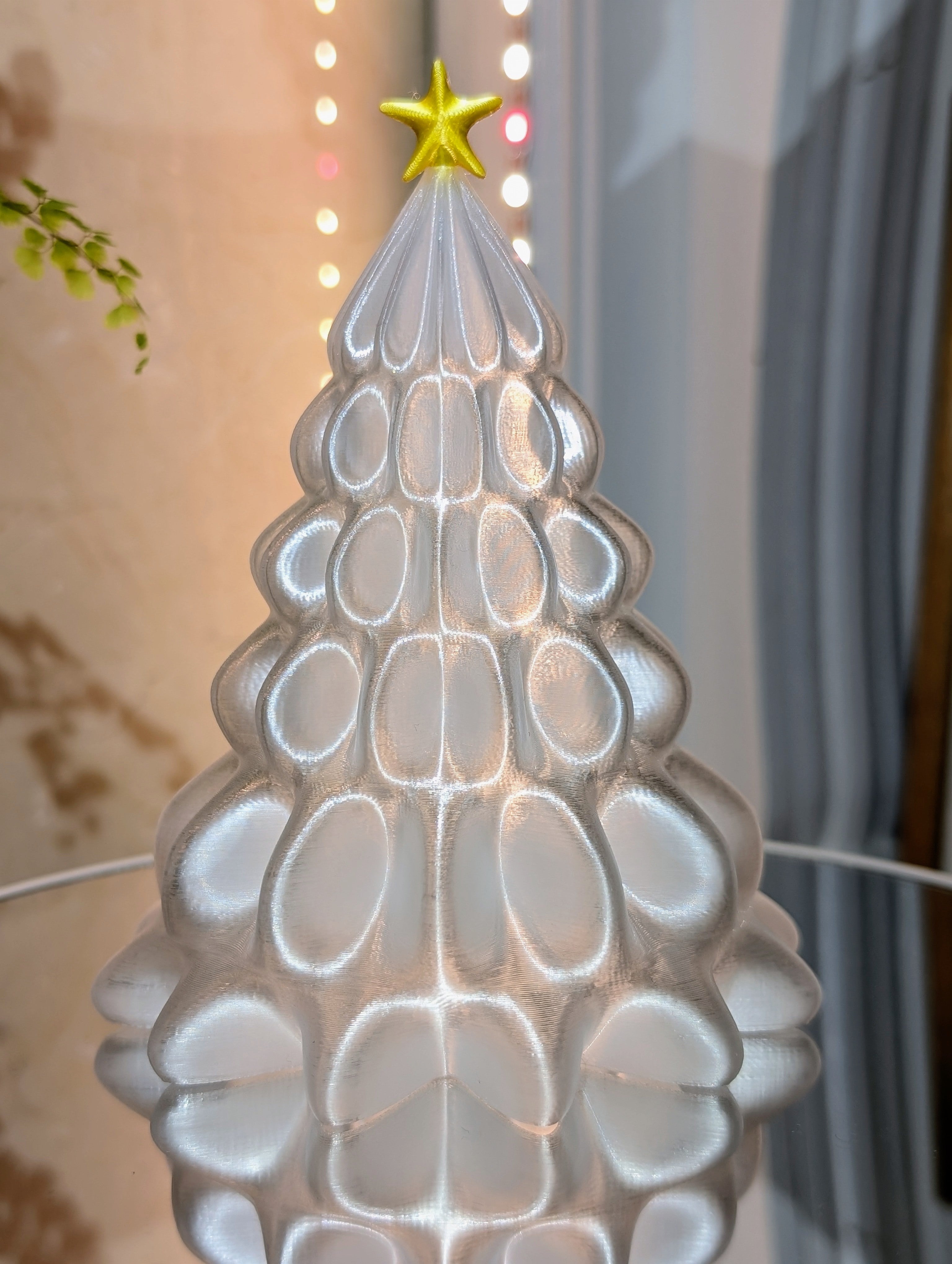Shiny Desktop Christmas Tree, Blue Green Ombre, Holiday Decor